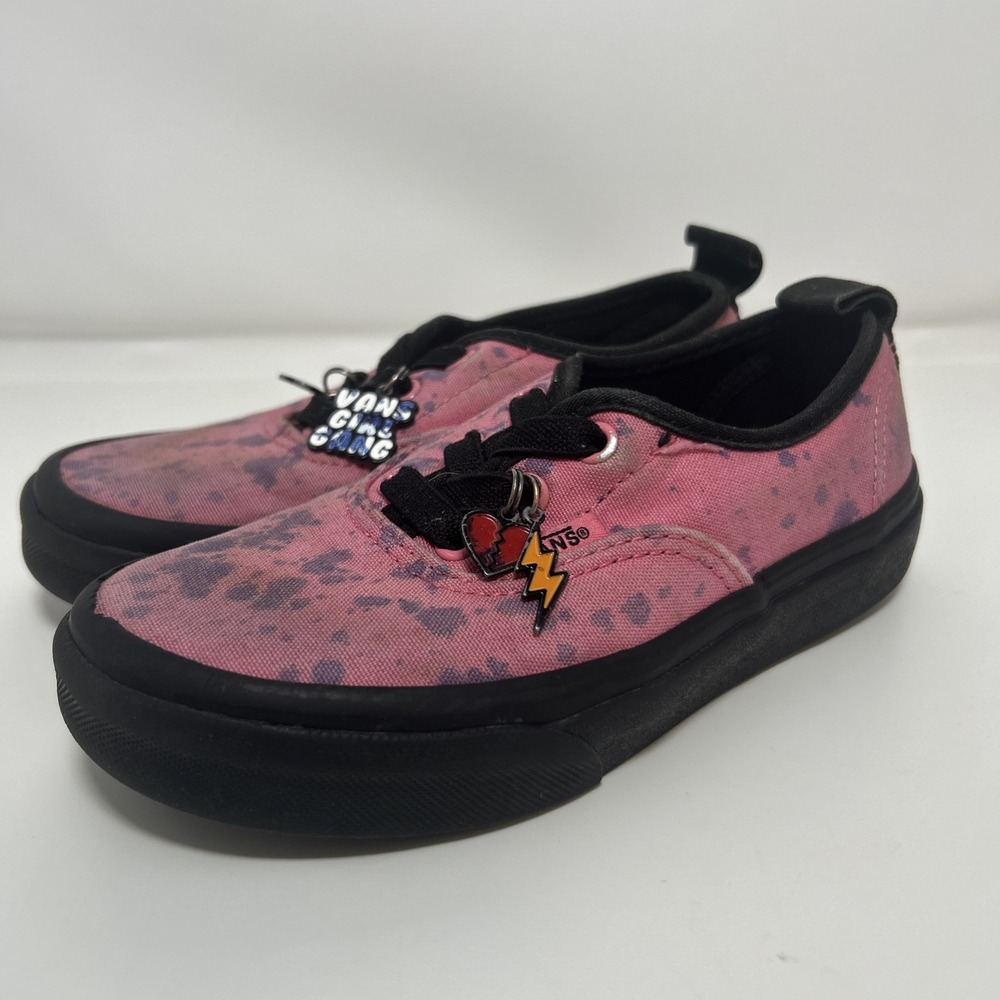 Vans Girl Gang Canvas Slip On Skate Sneakers Kid's Size 10.5 Pink/Black